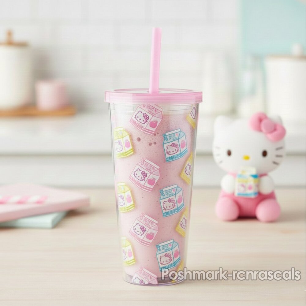 NWT Sanrio Hello Kitty Pink Milk Carton Boba Tumbler (24 oz)